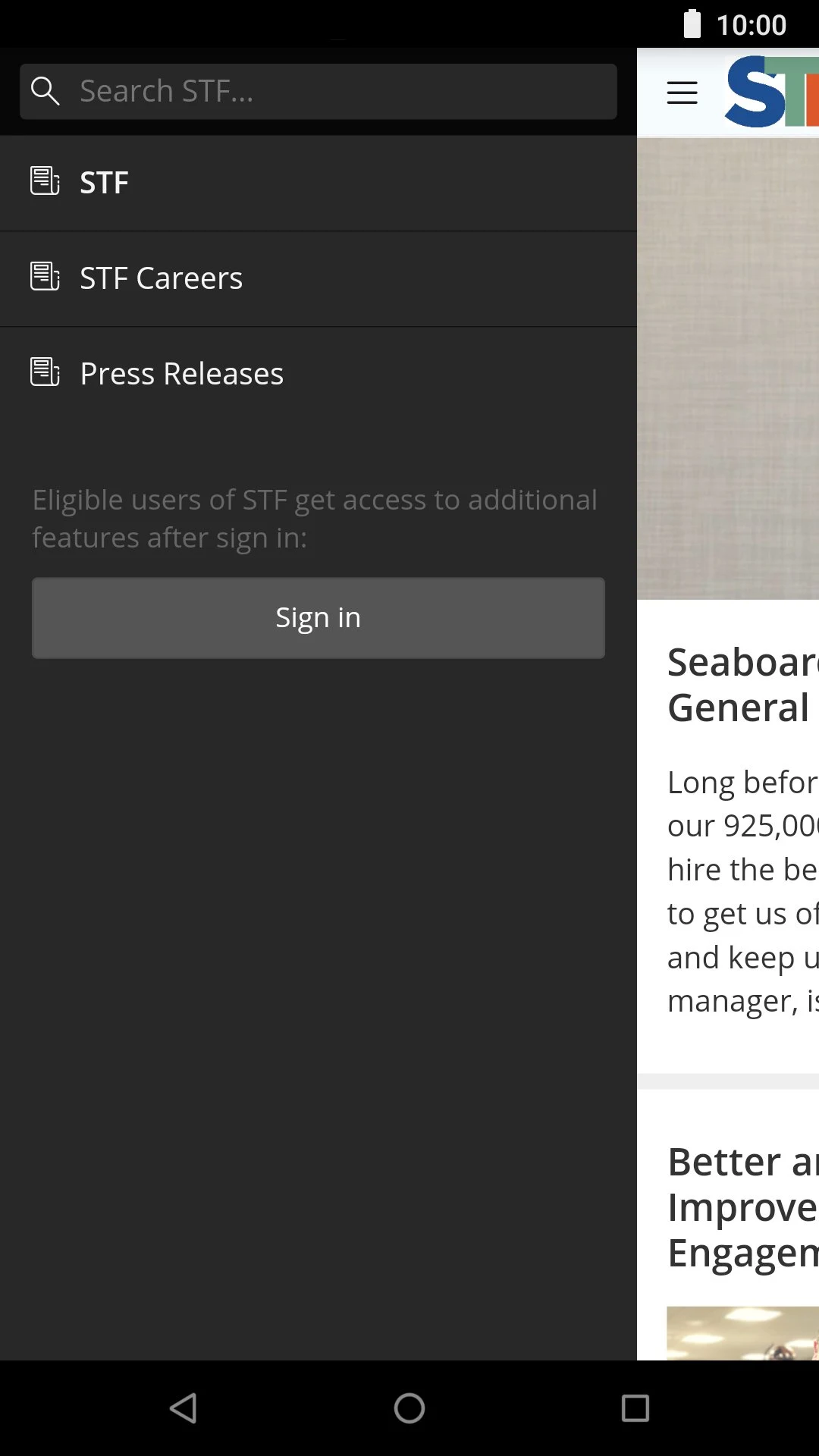 STF Connect screenshot