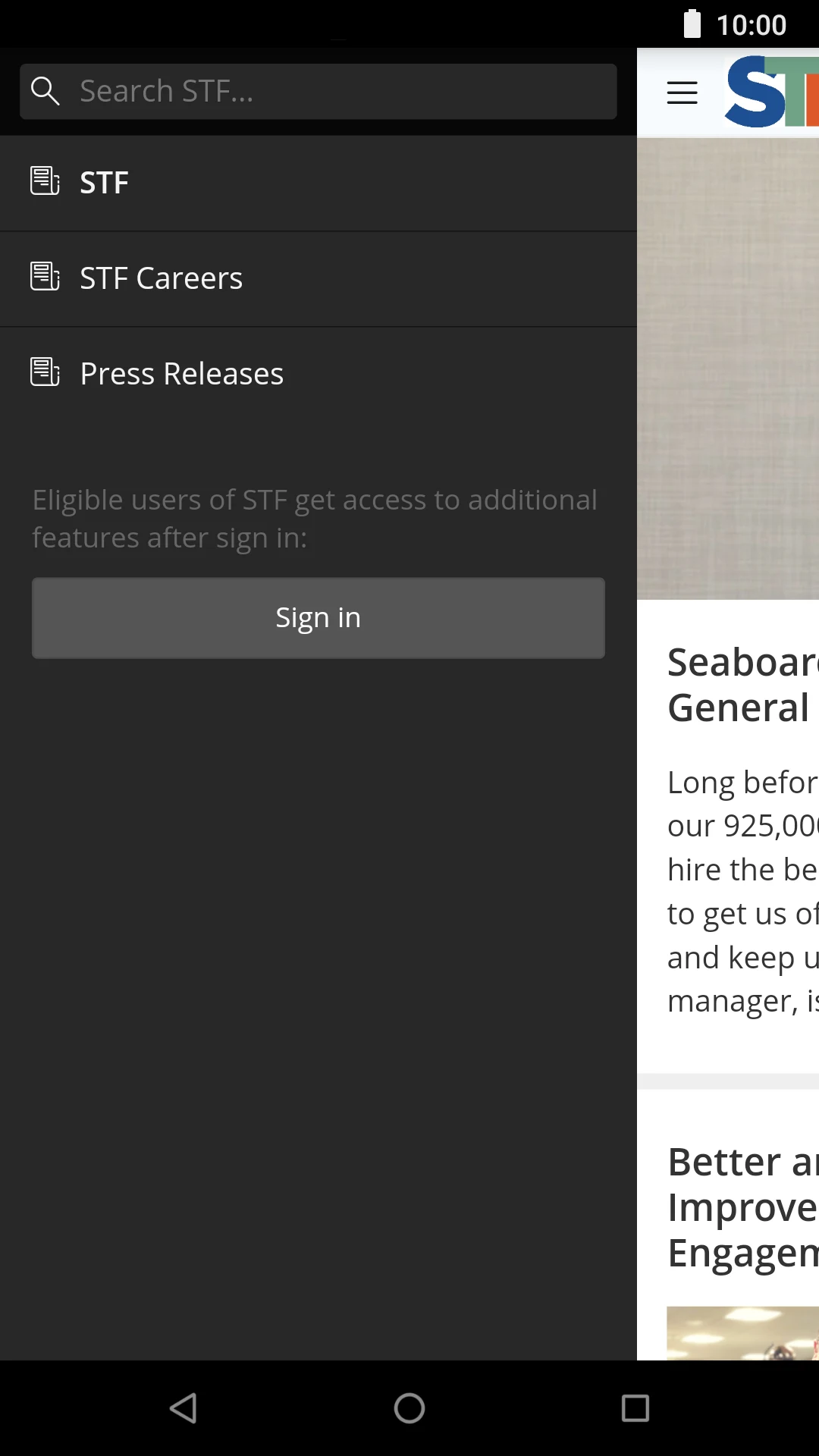 STF Connect screenshot